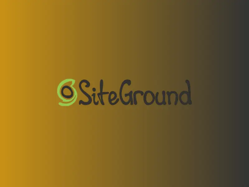 SiteGround hosting logo displayed on a warm gradient background, representing managed web hosting services