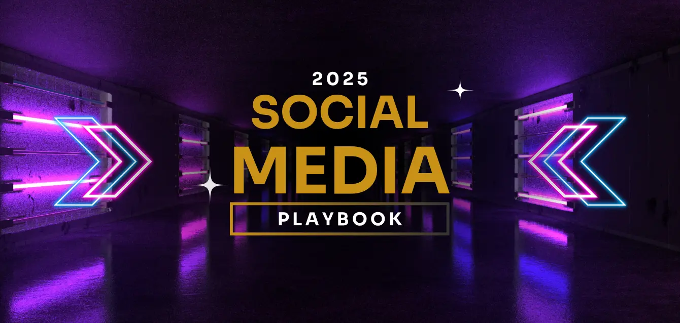 social-media-playbook 2025 social media playbook cover with neon arrows and futuristic theme